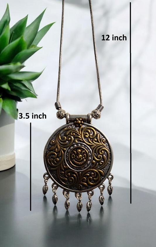 Adnya dual tone oxidised necklace