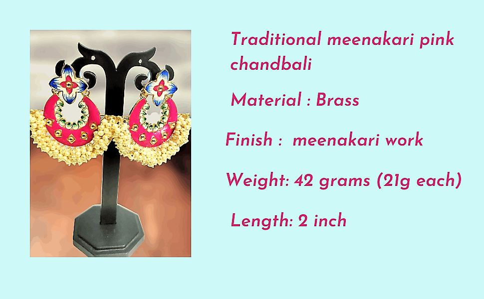 Ahila phulwari pink chandbali