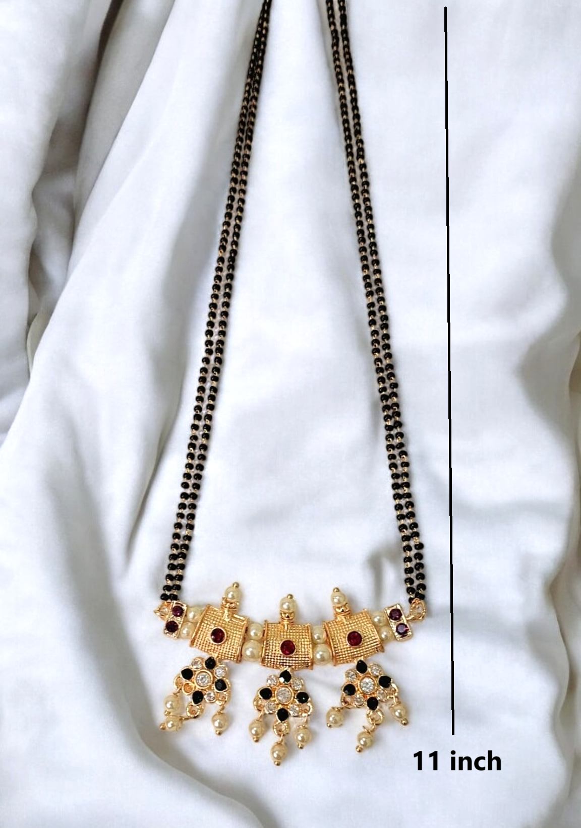 Amaya grace gold plate short mangalsutra set
