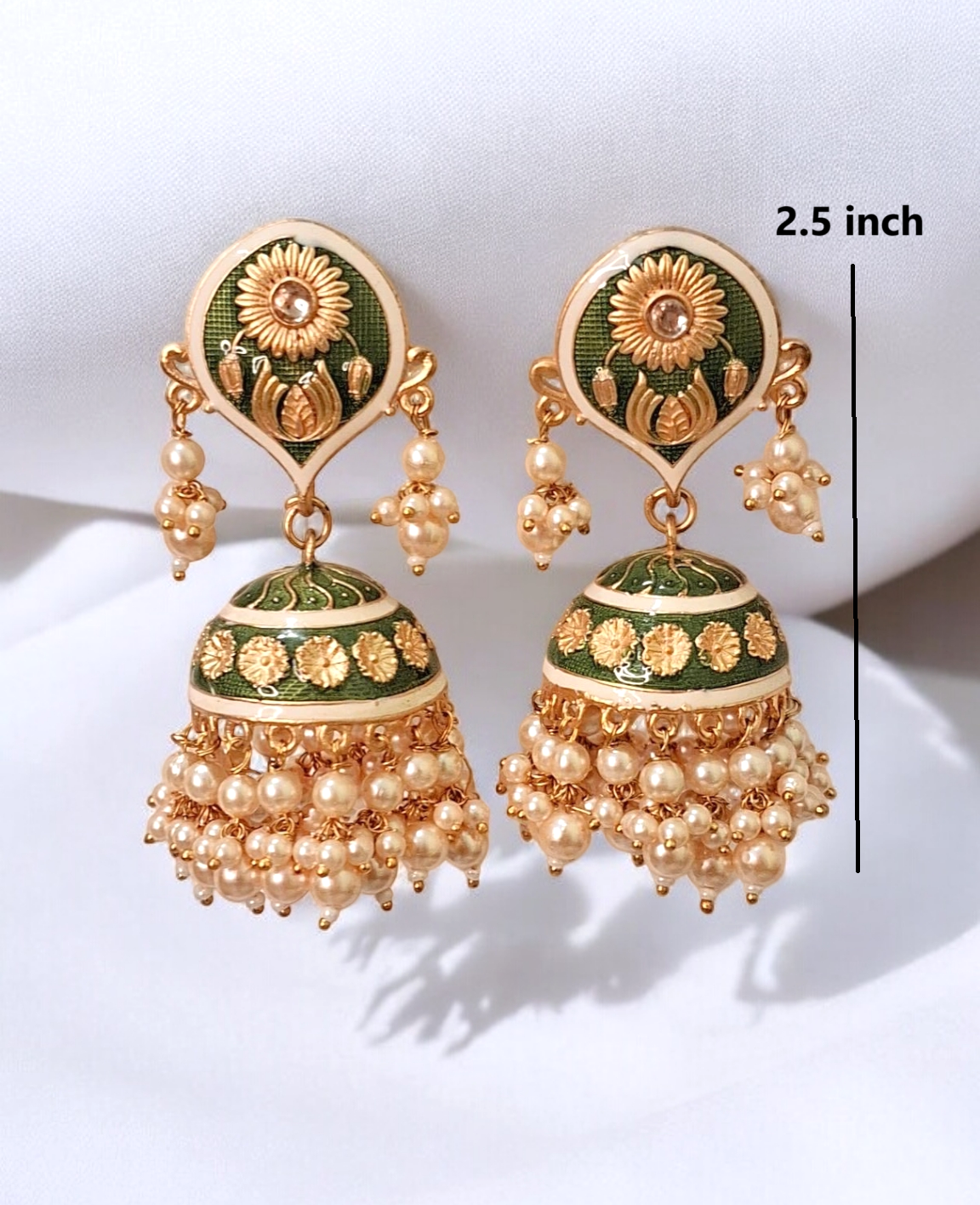 Bani Olive Green traditional jhumka