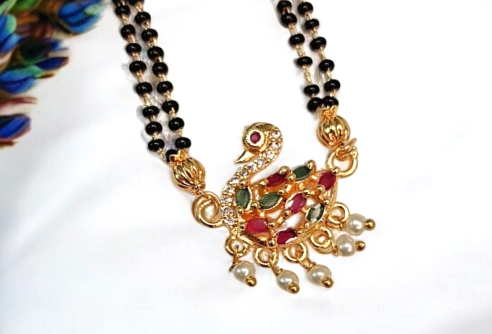 Bird of paradise gold plated mangalsutra