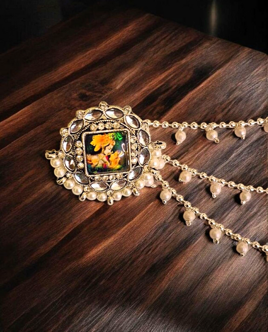 Charita oxidised stud earrings with chain