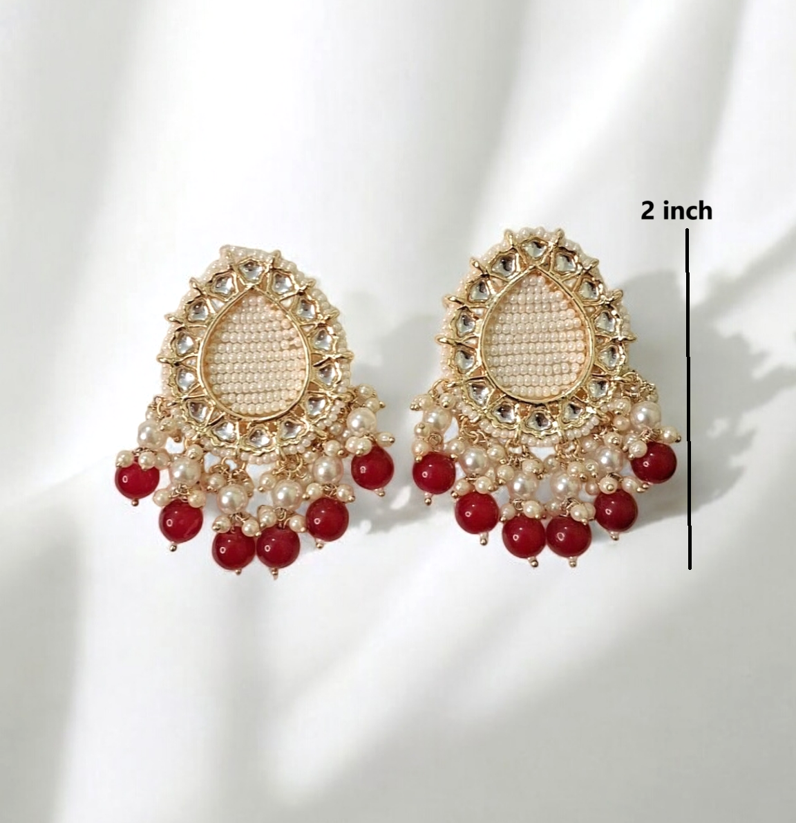 Chaaya beaded maroon studs