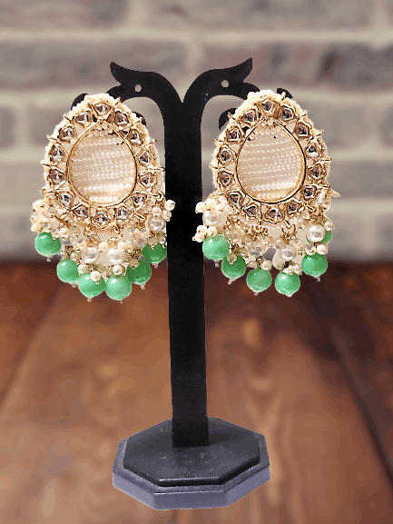 Chaaya beady green studs