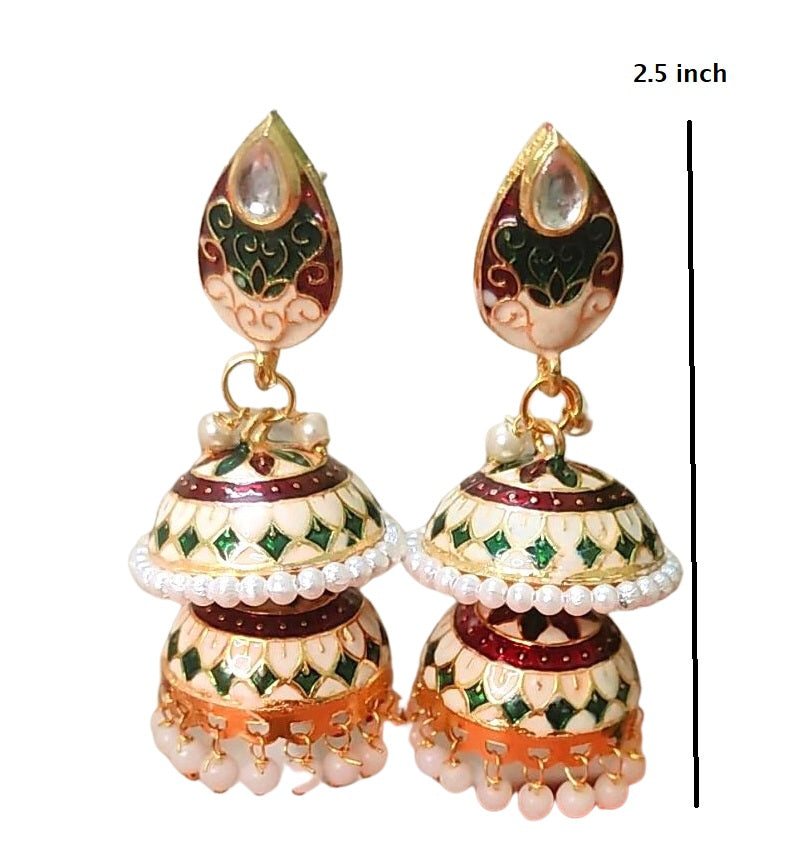 Dhruvi Off-white Jhumka