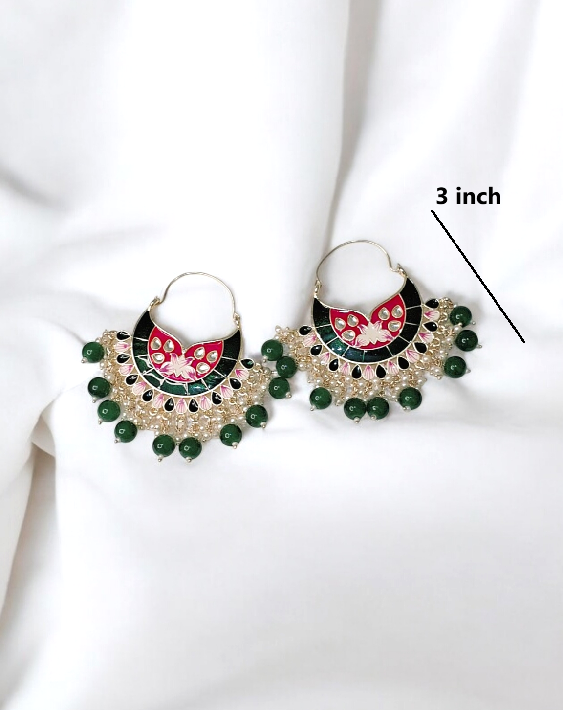 Dia Dark Green Chandbali