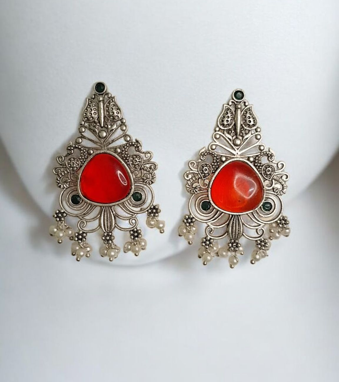 Ember Silver Oxidised Ear Studs
