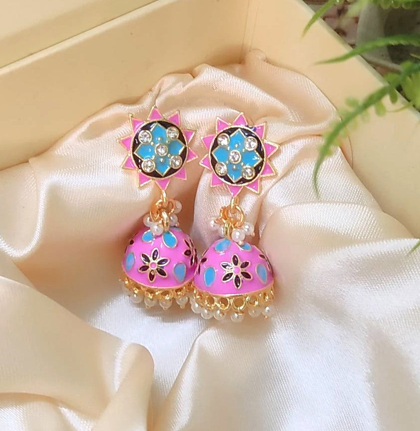 Falak Irva meenakari jhumka