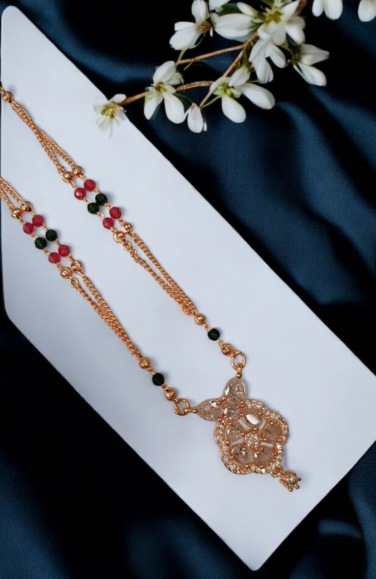 Floral vows crystal rose gold short mangaslutra