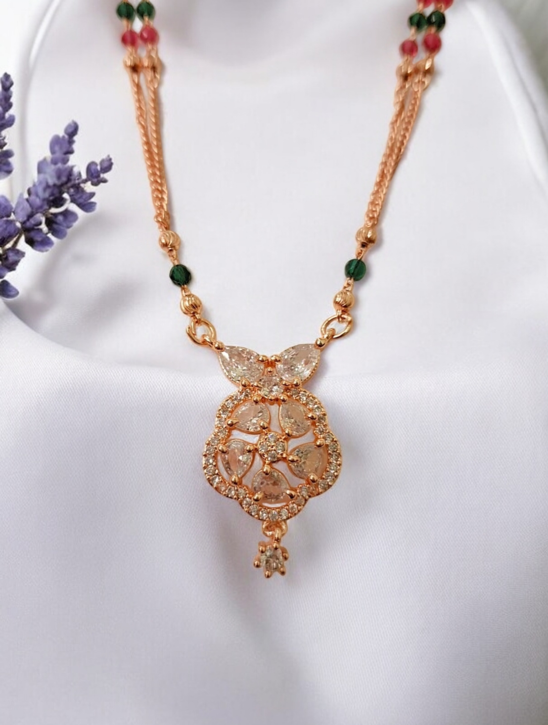 Floral vows crystal rose gold short mangaslutra