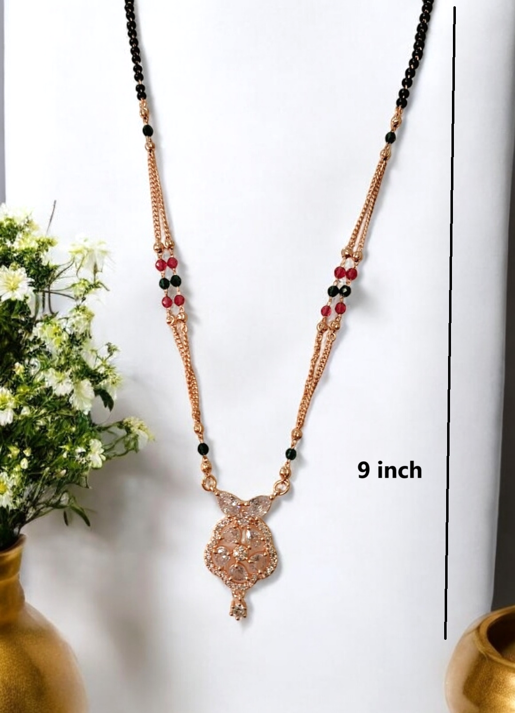 Floral vows crystal rose gold short mangaslutra