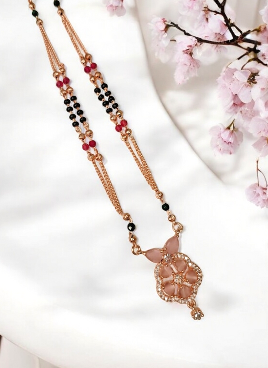 Floral vows pink crystal rose gold short mangaslutra