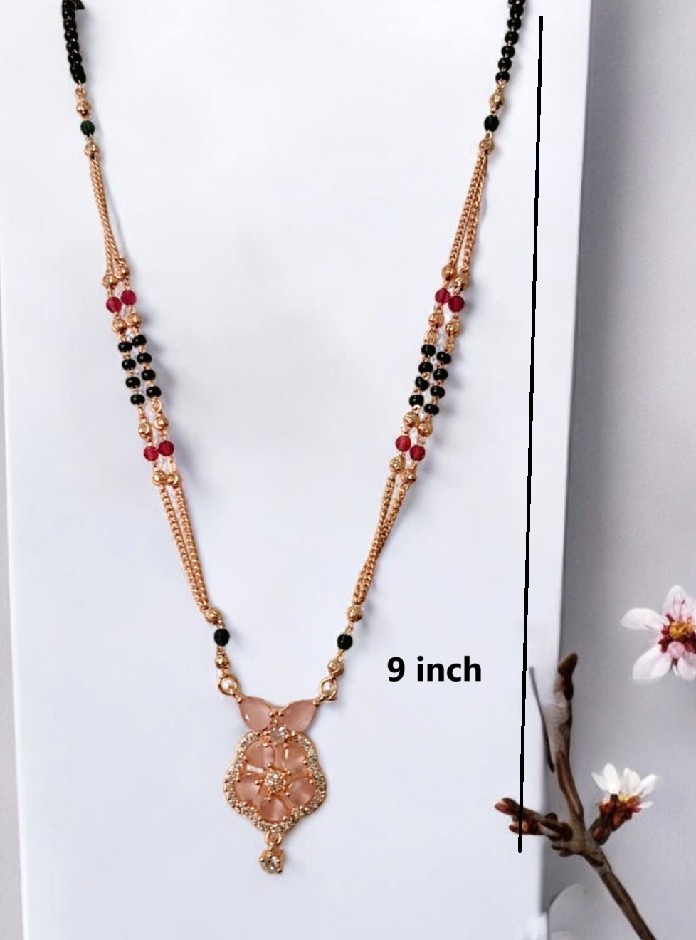 Floral vows pink crystal rose gold short mangaslutra