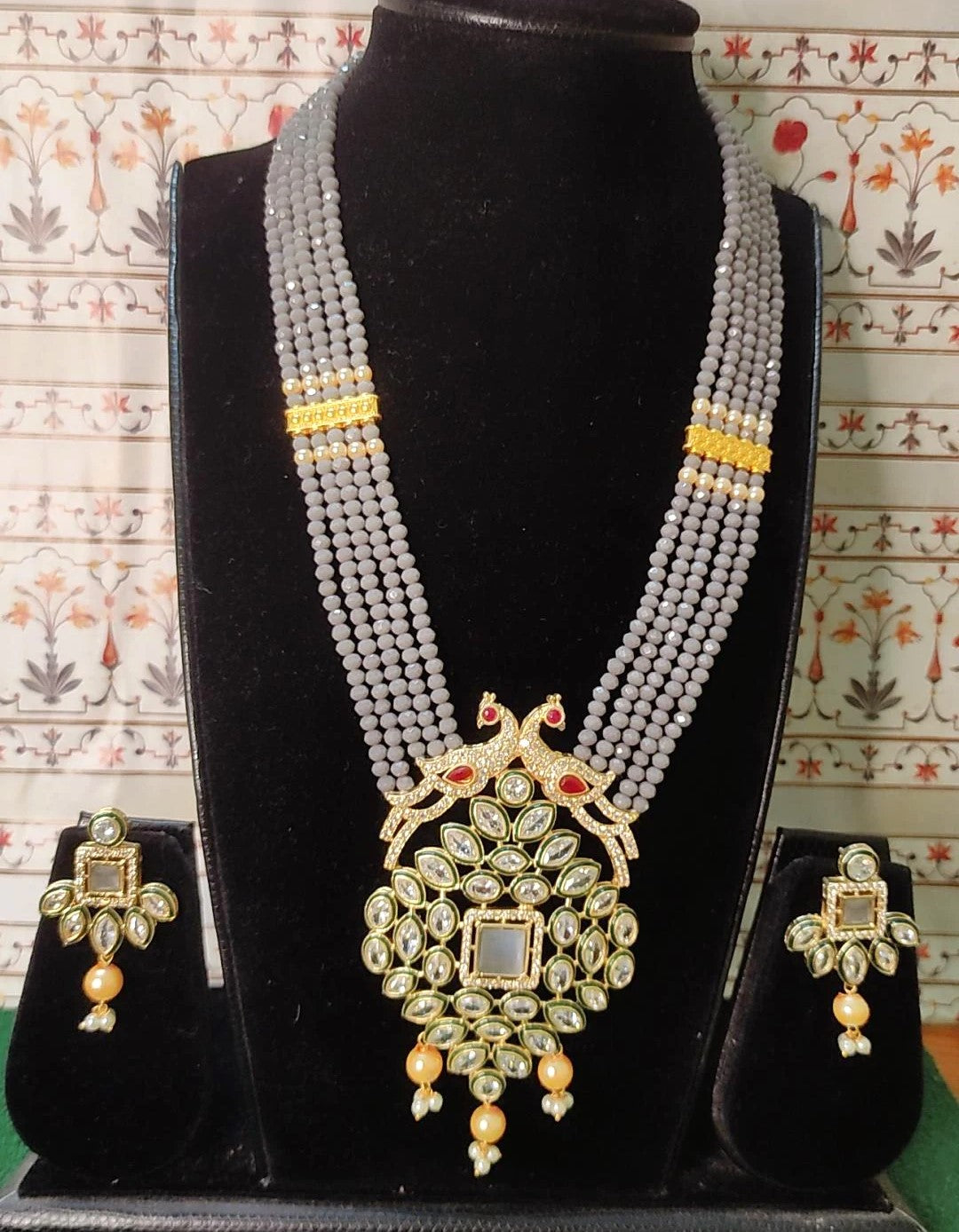 Stuti Grey royal necklace set