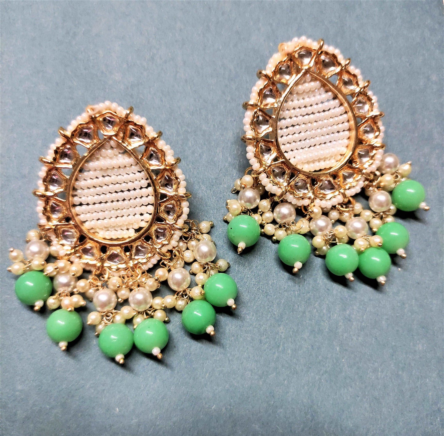 Chaaya beady green studs