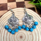 Yogini turquoise beaded oxidised necklace set