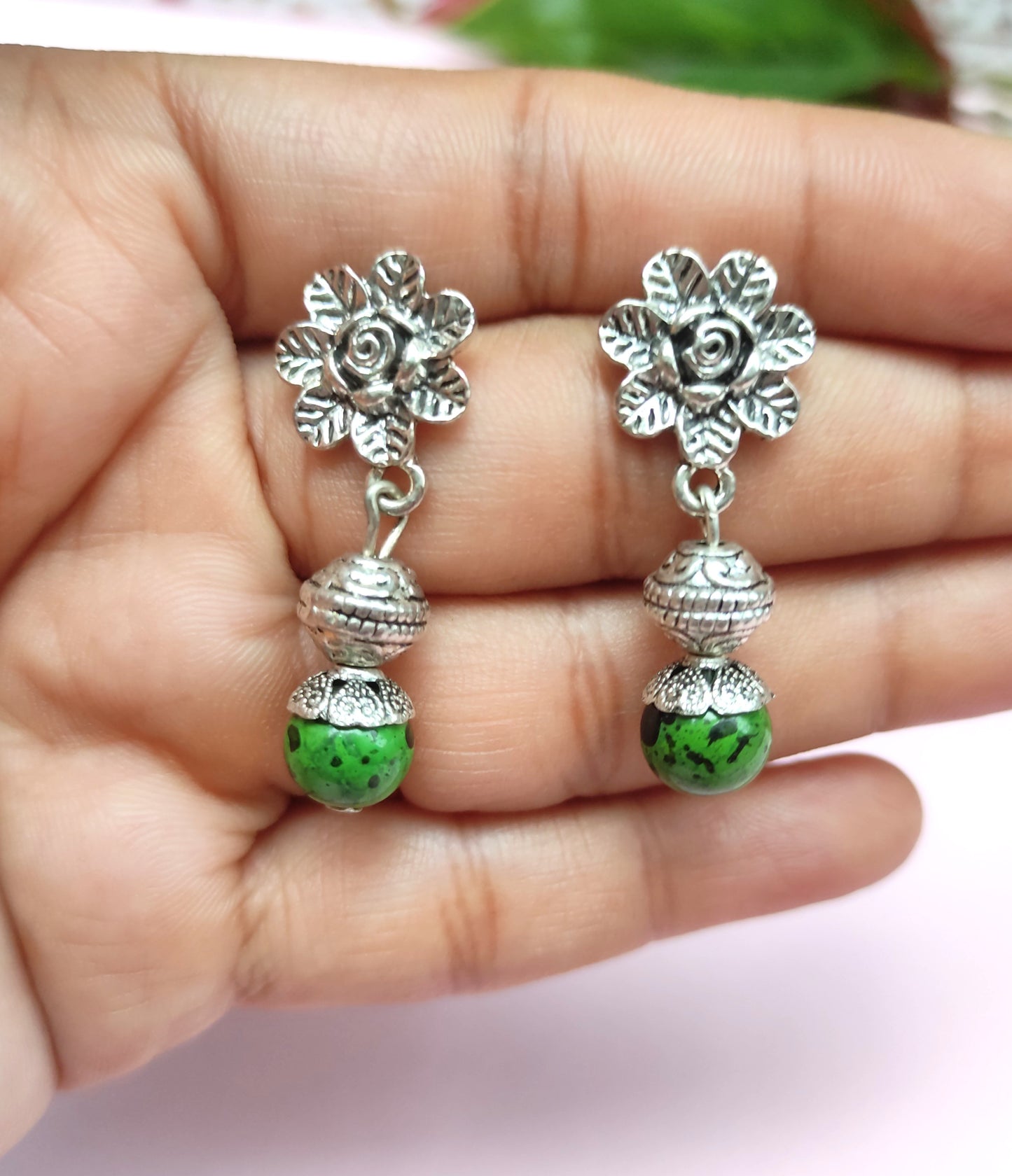Siara Green Oxidised Necklace Set