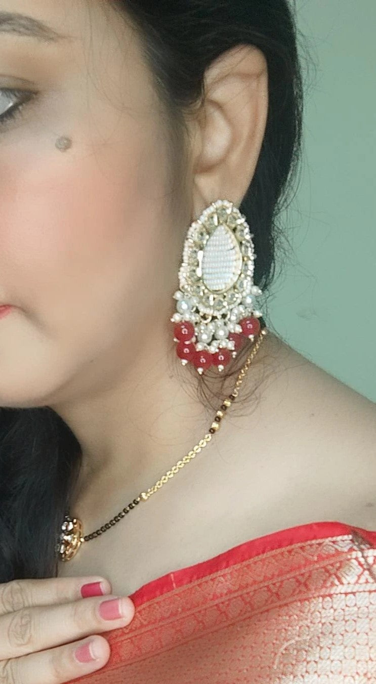 Chaaya beady maroon studs