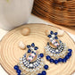Aashvi Blue Chandbali earrings