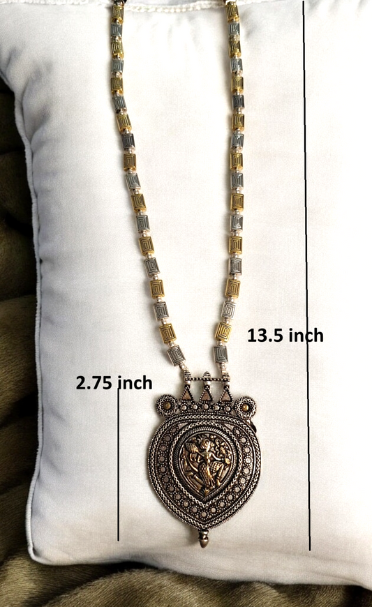 Ishani dual tone oxidised necklace