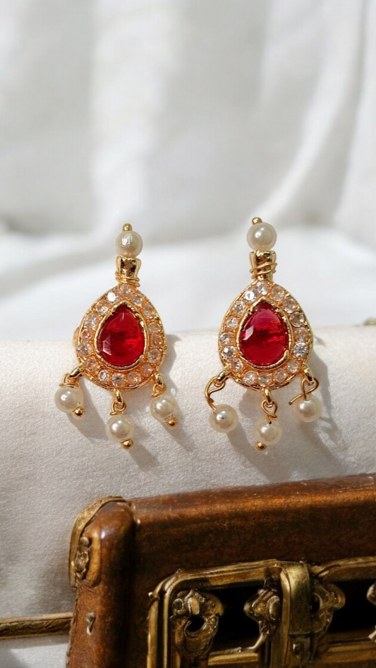 Juilee red stone tanmani set