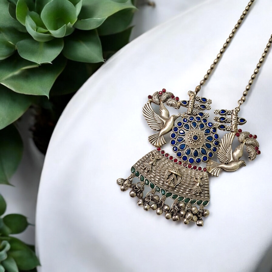 Kavya Neelambari oxidised necklace