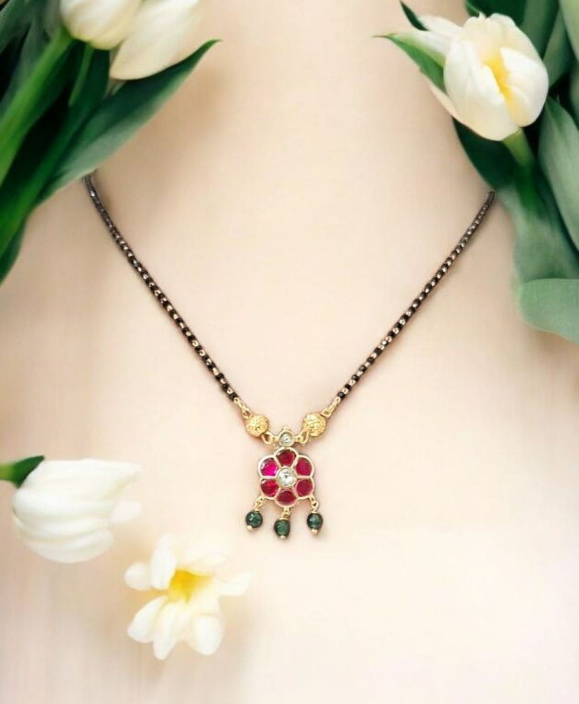 Kumudini Bloom Jadau Mangalsutra