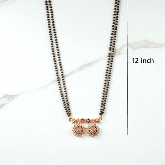 Leela Gold Plated Floral Short Mangalsutra | Daily Wear Mangalsutra for modern brides