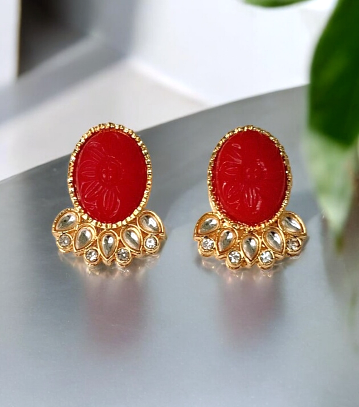 Meera Red Stone Choker Set