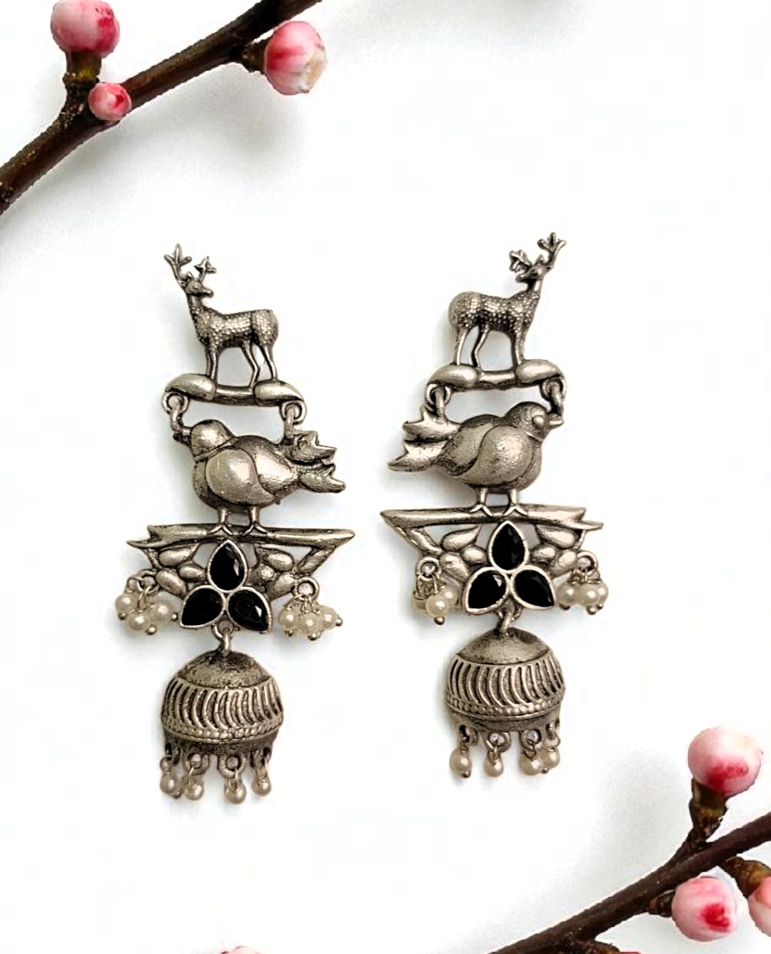 Mriga oxidised danglers - premium affordable earrings