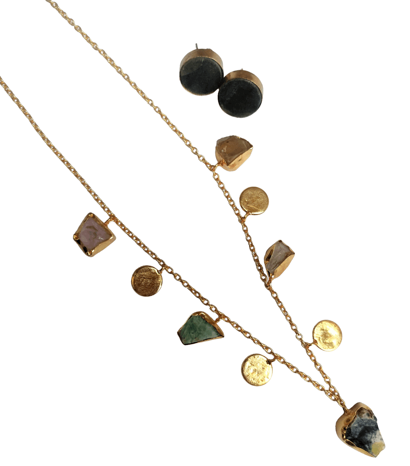 Kaira Eada multi-color semi-precious stone necklace set