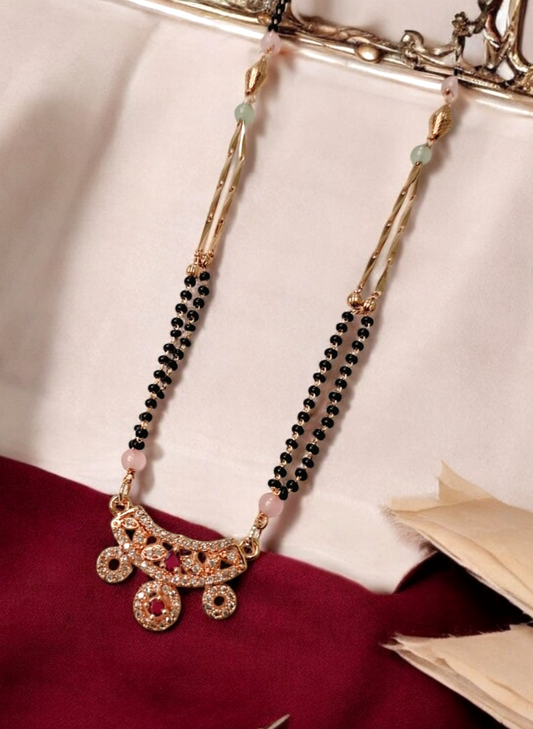 Mystical charm gold plated short mangalsutra