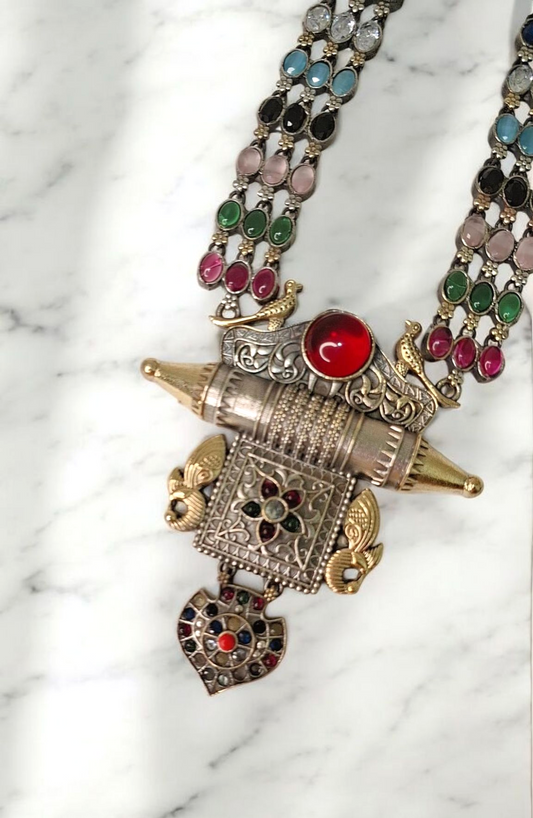 Navragini Dual Tone Necklace Set