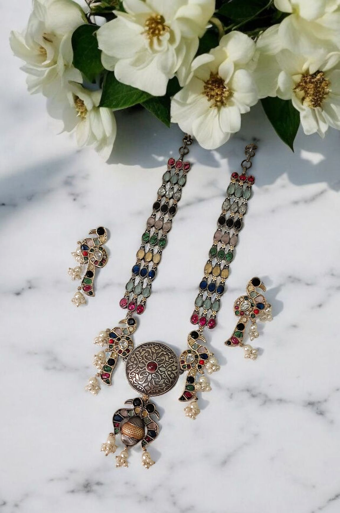 Navtara Dual Tone Necklace Set
