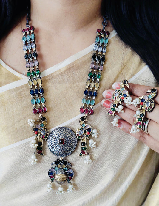 Navtara Dual Tone Necklace Set