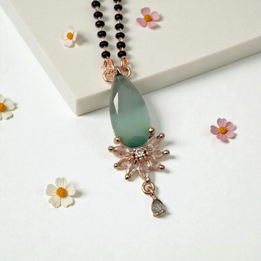 Padmaja Aqua Short Modern Mangaslutra - minimal daily wear mangaslutra