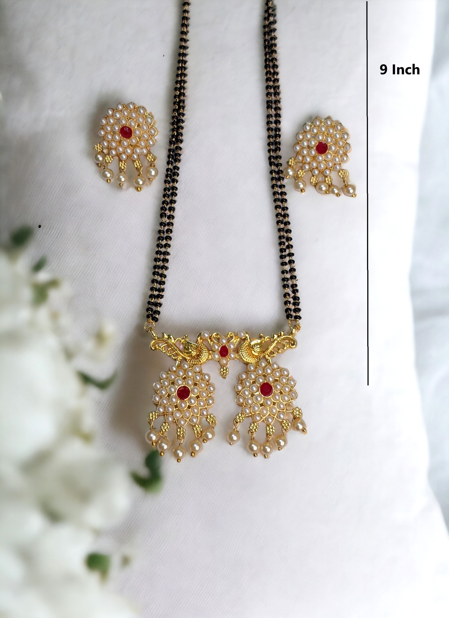 Pearl moti short mangalsutra set
