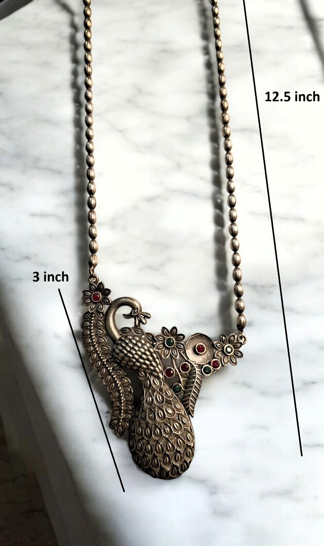 Pihu silver oxidised necklace