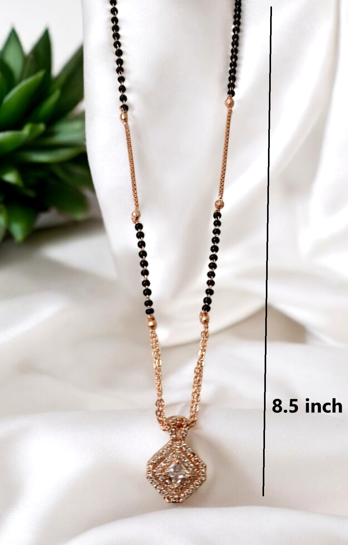 Regal allure rose gold short mangalsutra