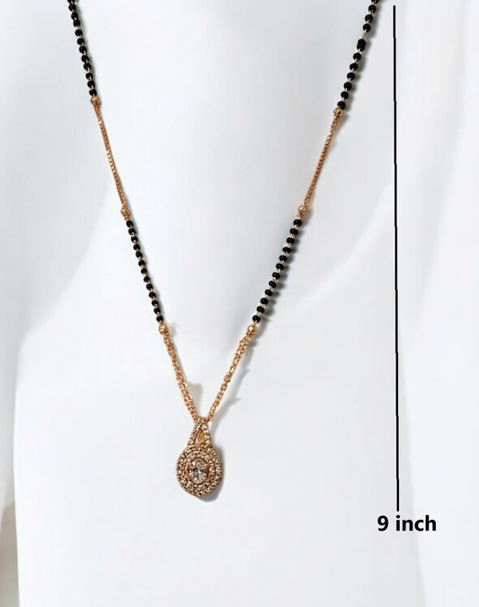 Regal charm rose gold short mangalsutra