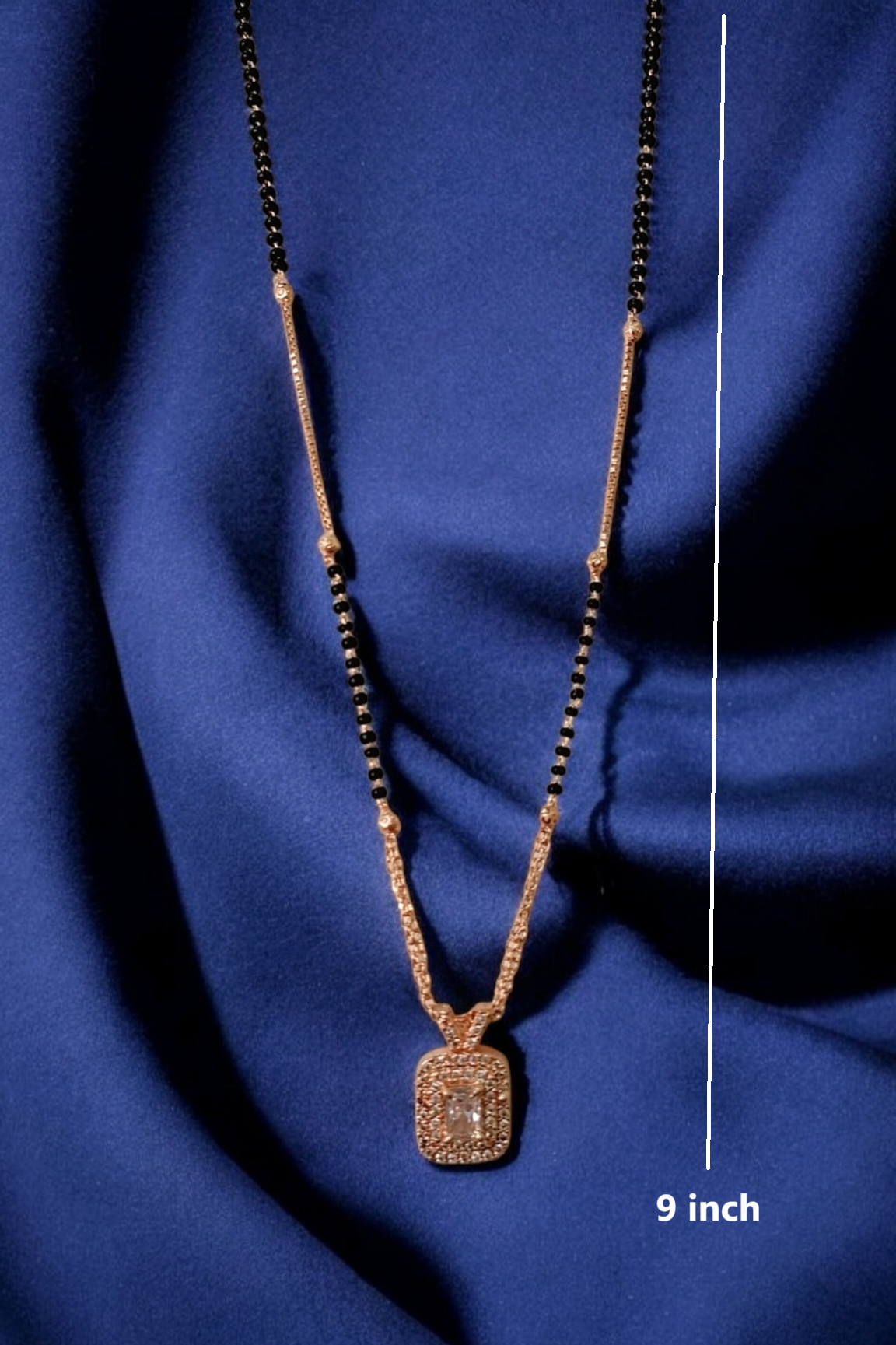 Regal poise rose gold short mangalsutra