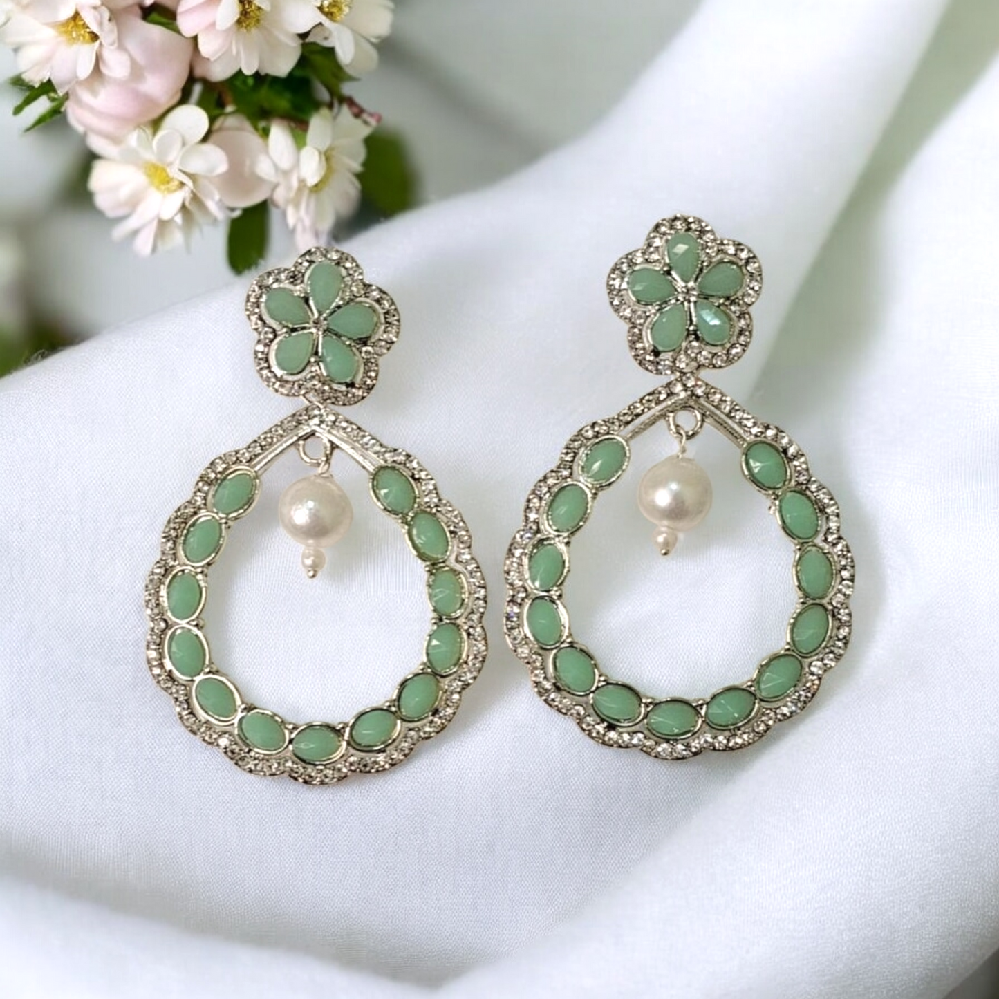 Rhea sunshine pastel green earrings