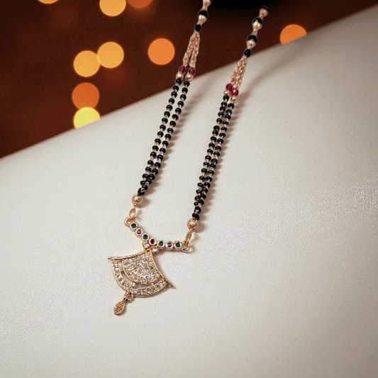 Roshni Grace Rose gold short mangalsutra - designer mangalsutra for modern brides