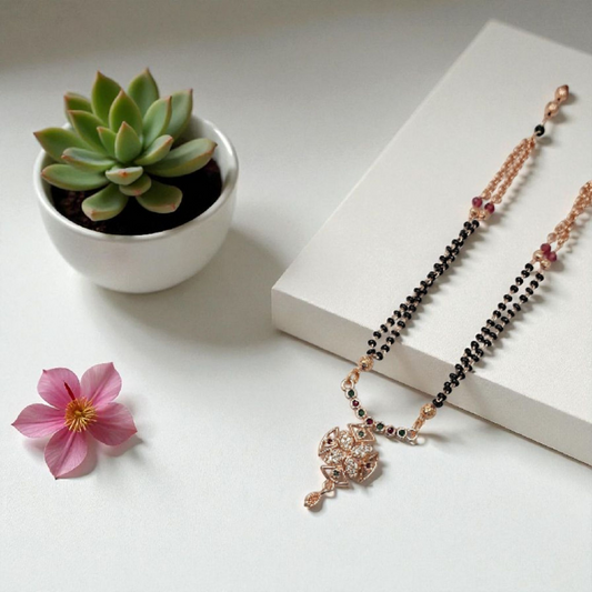 Roshni Regal Rose gold short mangalsutra - designer mangalsutra for modern brides