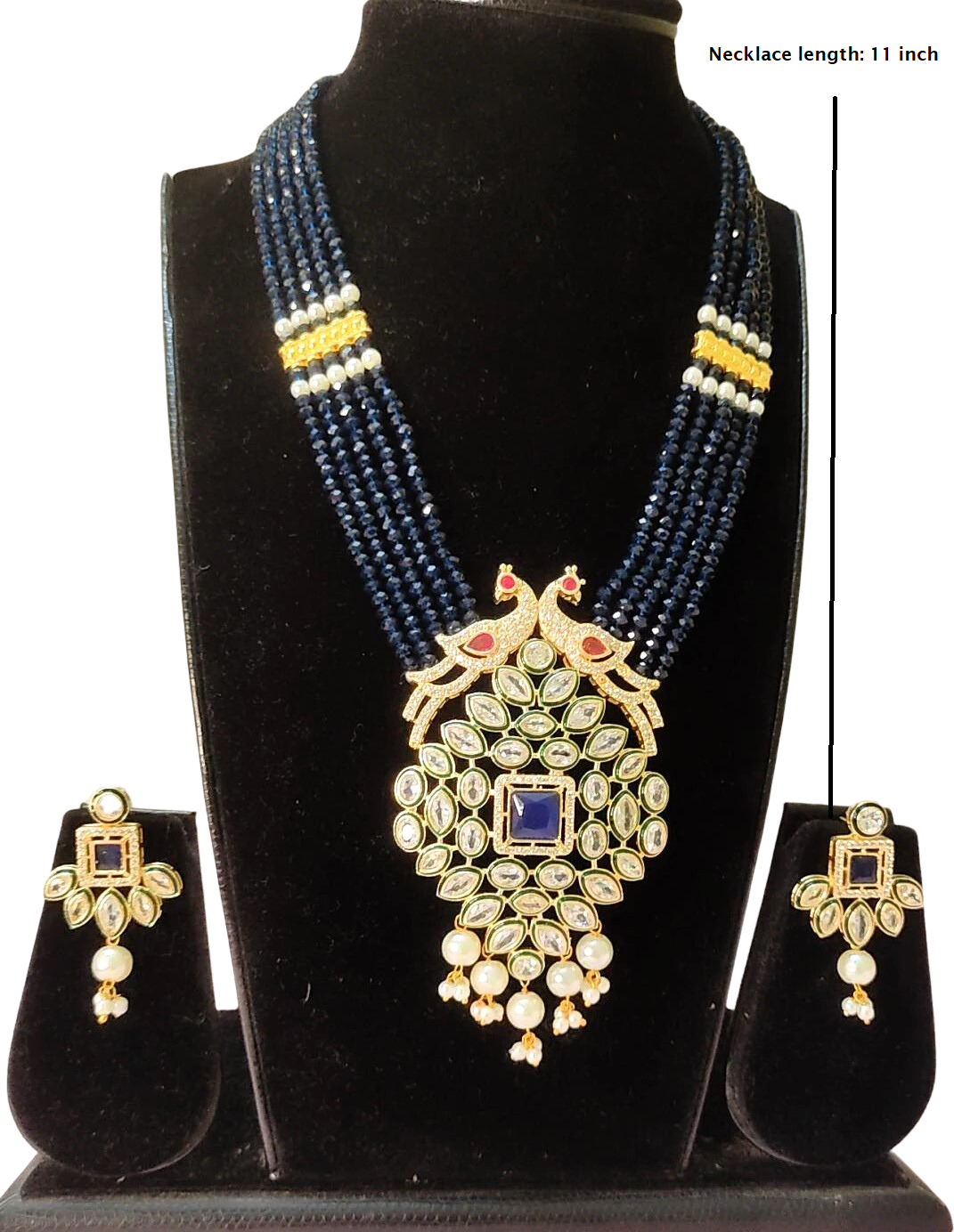Stuti Dark Blue Royal Necklace Set