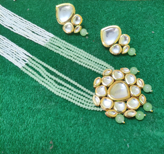 Edha Pista Green Necklace Set