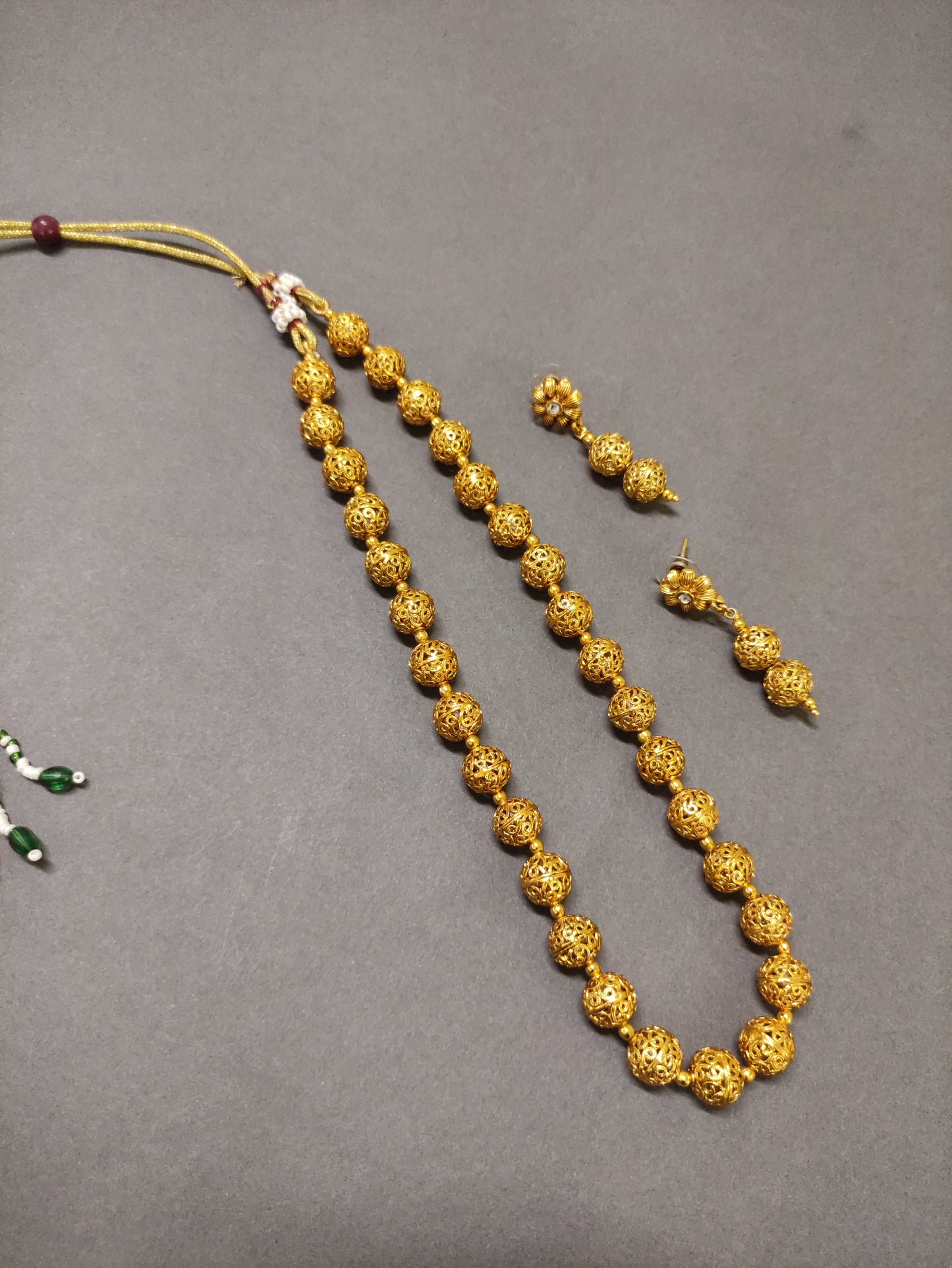 Subhasini gold plated beaded necklace set