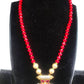 Rewa red beaded necklace set