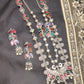 Ravaya silver double layered oxidised necklace