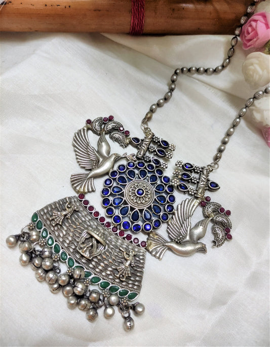 kavya Neelambari oxidised necklace
